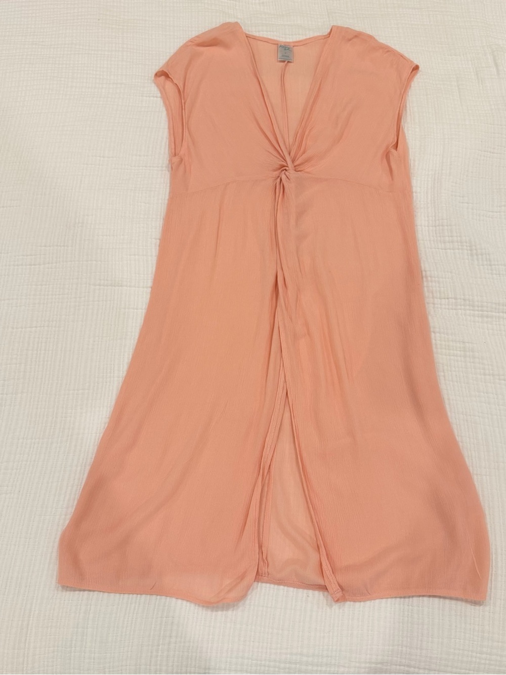 kona sol peach tie-front cover up dress